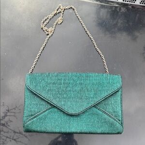 Chic Teal Chain Strap Clutch